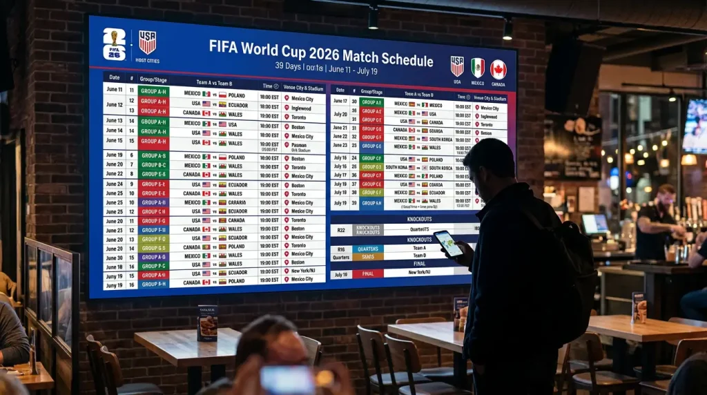 VM 2026 kampprogram med alle 104 kampe vist i dansk tid, fra åbningskamp til finale