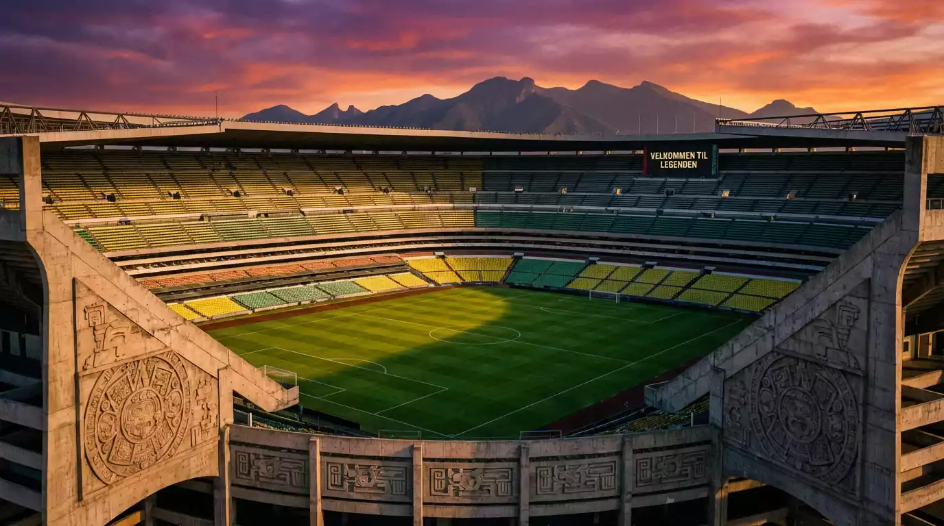 Estadio Azteca i Mexico City med sin ikoniske arkitektur og historie