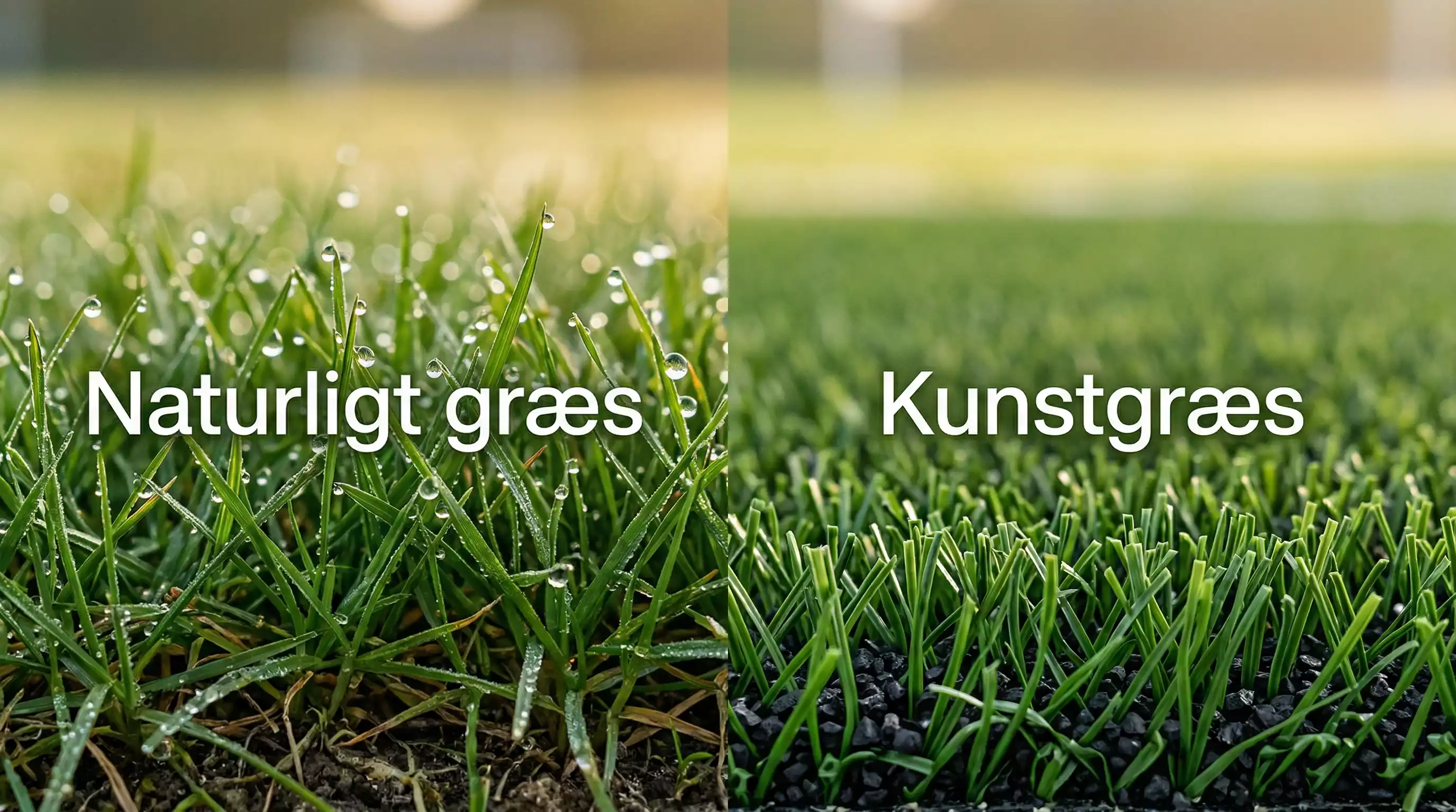 Sammenligning af kunstgræs og naturgræs på fodboldstadion